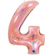 balon foliowy cyfra 4 rozowe zloto grabo 40 dgt
