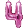 balon foliowy cyfra 4 rozowy partydeco 14 dgt