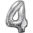 balon foliowy cyfra 4 srebrny amscan 26 dgt