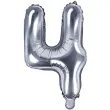 balon foliowy cyfra 4 srebrny partydeco 14 dgt