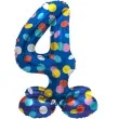 balon foliowy cyfra 4 stojaca grochy folat 17 dgt