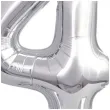 balon foliowy cyfra 4 stojaca srebrny godan 15 dgt