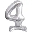 balon foliowy cyfra 4 stojaca srebrny godan 15 dgt