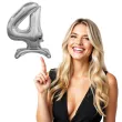 balon foliowy cyfra 4 stojaca srebrny godan 29 dgt