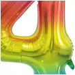 balon foliowy cyfra 4 stojaca teczowy godan 29 dgt