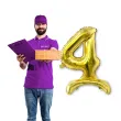 balon foliowy cyfra 4 stojaca zloty dekoracjepolska 15 dgt