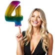 balon foliowy cyfra 4 teczowy funny fashion 40 dgt