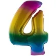 balon foliowy cyfra 4 teczowy funny fashion 40 dgt
