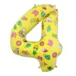balon foliowy cyfra 4 unicorn party zolty godan 31 dgt