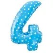 balon foliowy cyfra 4 w gwiazdki niebieski jix 18 dgt