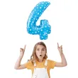 balon foliowy cyfra 4 w gwiazdki niebieski jix 18 dgt