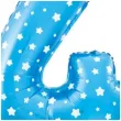 balon foliowy cyfra 4 w gwiazdki niebieski jix 18 dgt
