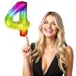 balon foliowy cyfra 4 zelek teczowy partypal 40 dgt