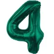 balon foliowy cyfra 4 zielony butelkowy godan 33 dgt