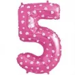 balon foliowy cyfra 5 biale serca rozowy godan 26 dgt