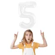 balon foliowy cyfra 5 bialy jix 40 dgt