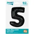 balon foliowy cyfra 5 czarny godan 36 dgt