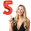 balon foliowy cyfra 5 czerwony funny fashion 40 dgt