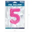 balon foliowy cyfra 5 fuksja partypal 16 dgt