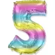 balon foliowy cyfra 5 gradient pastelowy flexmetal 34 dgt