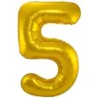 balon foliowy cyfra 5 metaliczny zloty folat 34 dgt