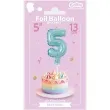 balon foliowy cyfra 5 micro 5 godan blekitne