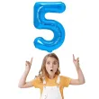 balon foliowy cyfra 5 niebieski partypal 16 dgt