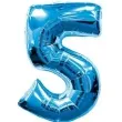 balon foliowy cyfra 5 niebieski qualatex 34 dgt