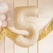 balon foliowy cyfra 5 pastel bezowy partydeco 34 dgt