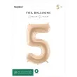 balon foliowy cyfra 5 pastel bezowy partydeco 34 dgt