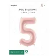 balon foliowy cyfra 5 pastel rozowy jasny partydeco 34 dgt