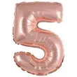 balon foliowy cyfra 5 rozowe zloto 15 dgt