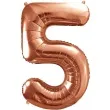 balon foliowy cyfra 5 rozowe zloto partydeco 34 dgt
