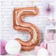 balon foliowy cyfra 5 rozowe zloto partydeco 34 dgt