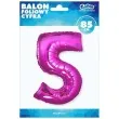 balon foliowy cyfra 5 rozowy godan 34 dgt