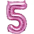 balon foliowy cyfra 5 rozowy partydeco 14 dgt