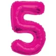 balon foliowy cyfra 5 rozowy unique 34 dgt