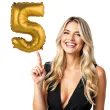 balon foliowy cyfra 5 satynowa zloty godan 14 dgt