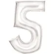 balon foliowy cyfra 5 satynowy bialy amscan 34 dgt