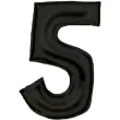 balon foliowy cyfra 5 satynowy czarny amscan 34 dgt