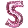 balon foliowy cyfra 5 serduszka rozowy oem 16 dgt