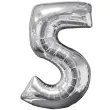 balon foliowy cyfra 5 srebrny amscan 26 dgt