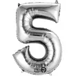 balon foliowy cyfra 5 srebrny amscan 34 dgt