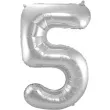 balon foliowy cyfra 5 srebrny folat 34 dgt