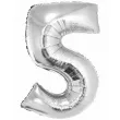 balon foliowy cyfra 5 srebrny godan 34 dgt