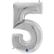 balon foliowy cyfra 5 srebrny grabo 64 dgt