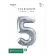 balon foliowy cyfra 5 srebrny partydeco 34 dgt