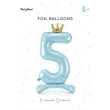 balon foliowy cyfra 5 stojaca blekitny partydeco 33 dgt