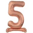 balon foliowy cyfra 5 stojaca rozowe zloto godan 29 dgt
