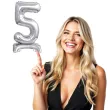 balon foliowy cyfra 5 stojaca srebrny godan 15 dgt